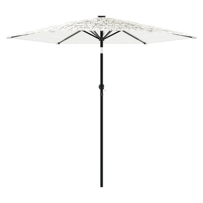 Vidaxl Sombrilla De Jardín Con Poste De Acero Blanca 223x223x213 Cm_3