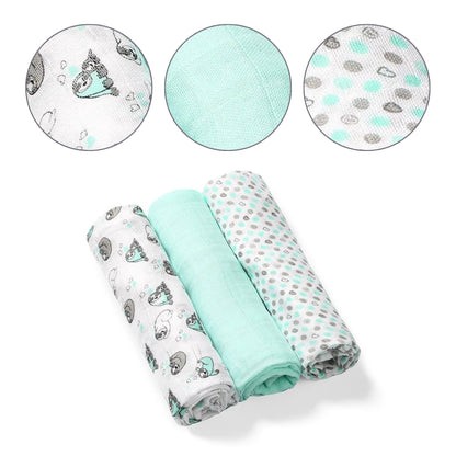 Pack 3 Muselinas Bambú Organico 70x70 Cm Mint