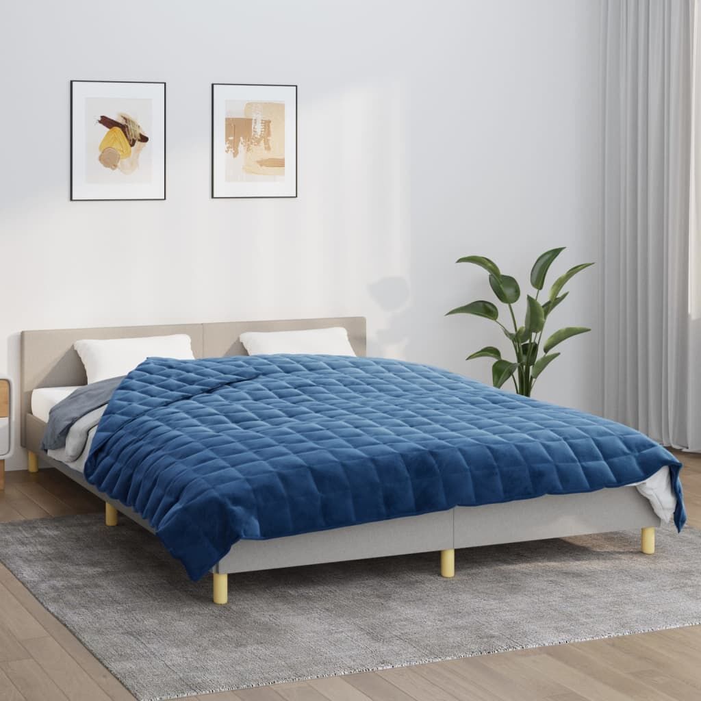 Vidaxl Manta Con Peso Tela Azul 220x230 Cm 15 Kg_1