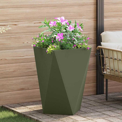Jardinera 2 Pcs Verde Oliva 50 X 50 X 75 Cm Acero_3