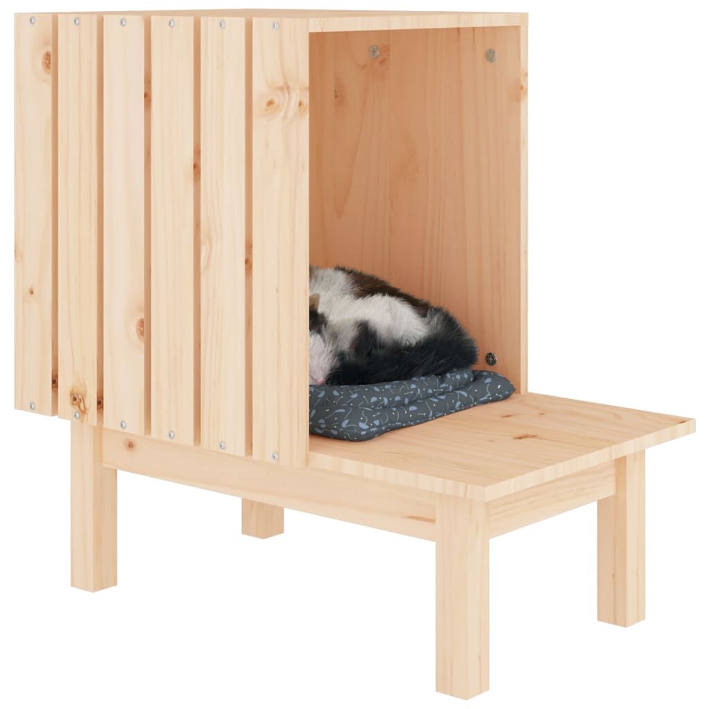 Vidaxl Casa Para Gatos De Madera Maciza De Pino 60x36x60 Cm_3