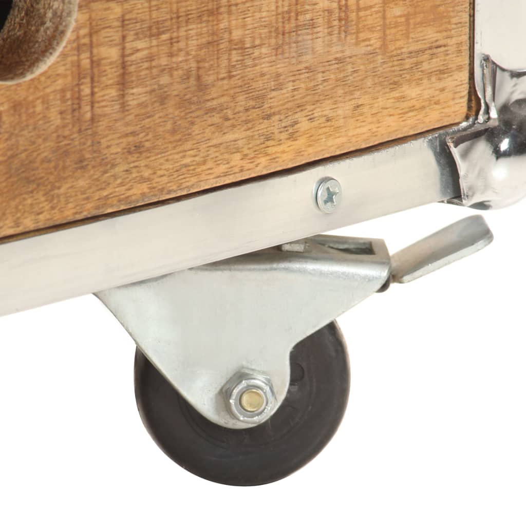 Mesa De Centro De Madera Maciza De Mango Rugosa 89x59x33 Cm_4