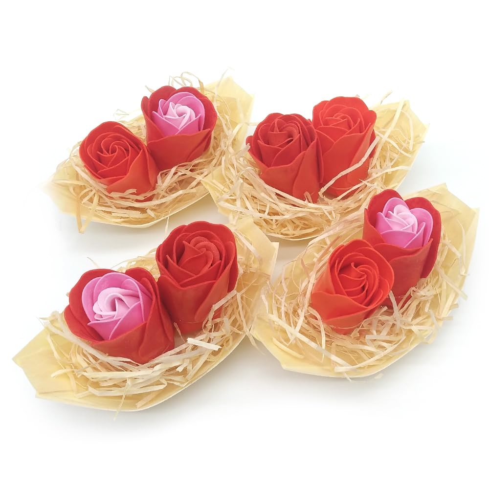 25 Barcas Con Flores Para Regalo Invitados (rojo) - Rosas De Jabón Para Baño Aromático. Detalle Original Para Eventos_0