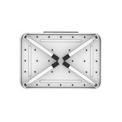Taburete Plegable Metálico Antideslizante De 1 Escalón Blanco Y Negro_2
