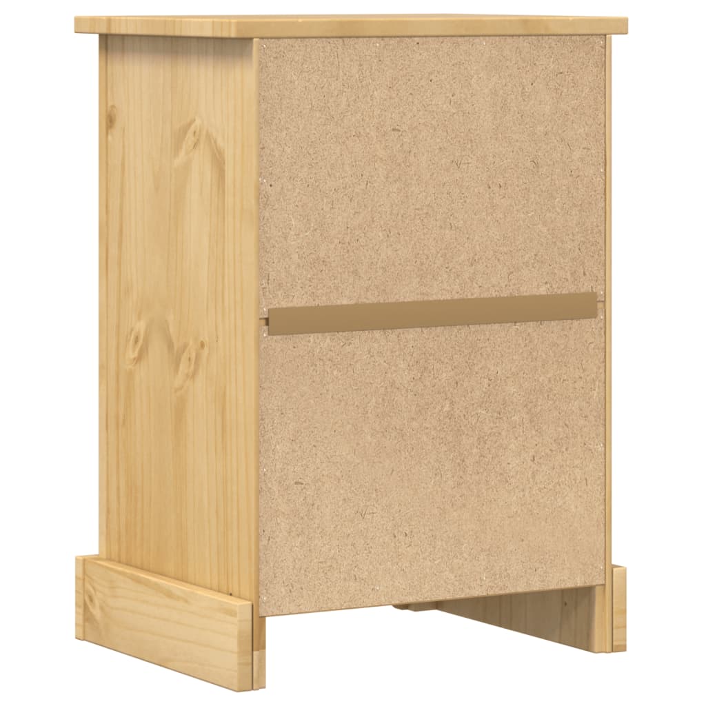 Mesita De Noche Corona Madera Maciza De Pino 45x35x64 Cm_4
