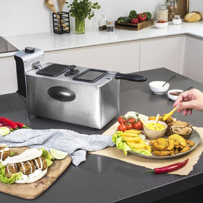 Freidora Eléctrica Cleanfry 3000 Full Inox. 3l, Acero Inoxidable, Filtro Oilclean, 2180w De Potencia, Tapa Con Ventana De Visión Y Filtro Antiolores_1