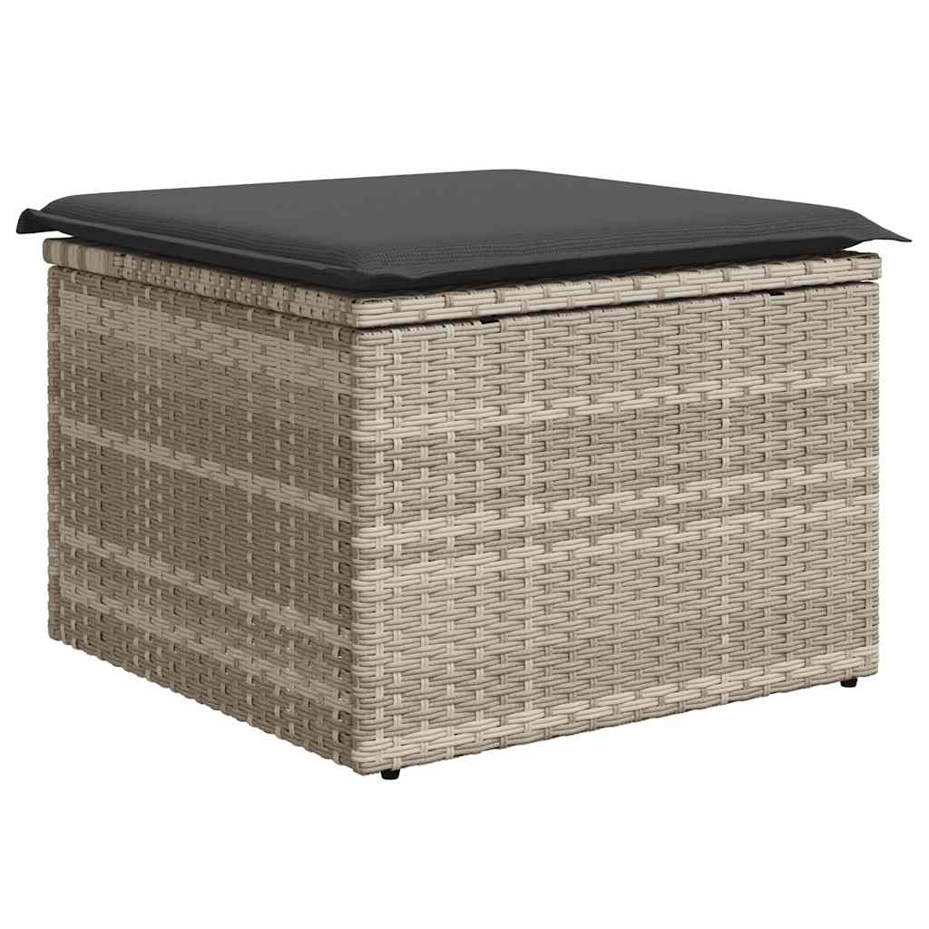 Set De Sofás De Jardín 8 Pzas Y Cojines Ratán Sintético Gris / Vetonek_4