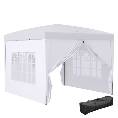 Outsunny Carpa Plegable Con 4 Paredes Desmontables 3x3 M Para Exterior Blanco_0