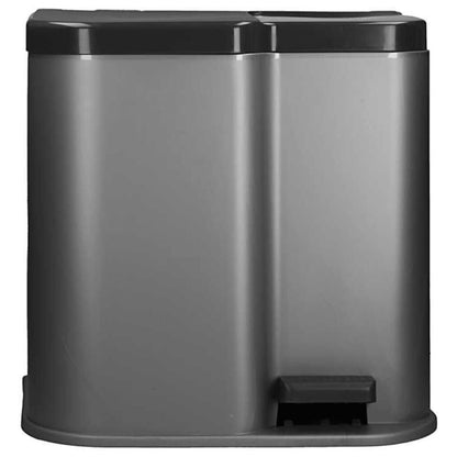 Curver Papelera Doble Pedal Deco Gris Claro Cubos Interiores 6l Y 15l_1
