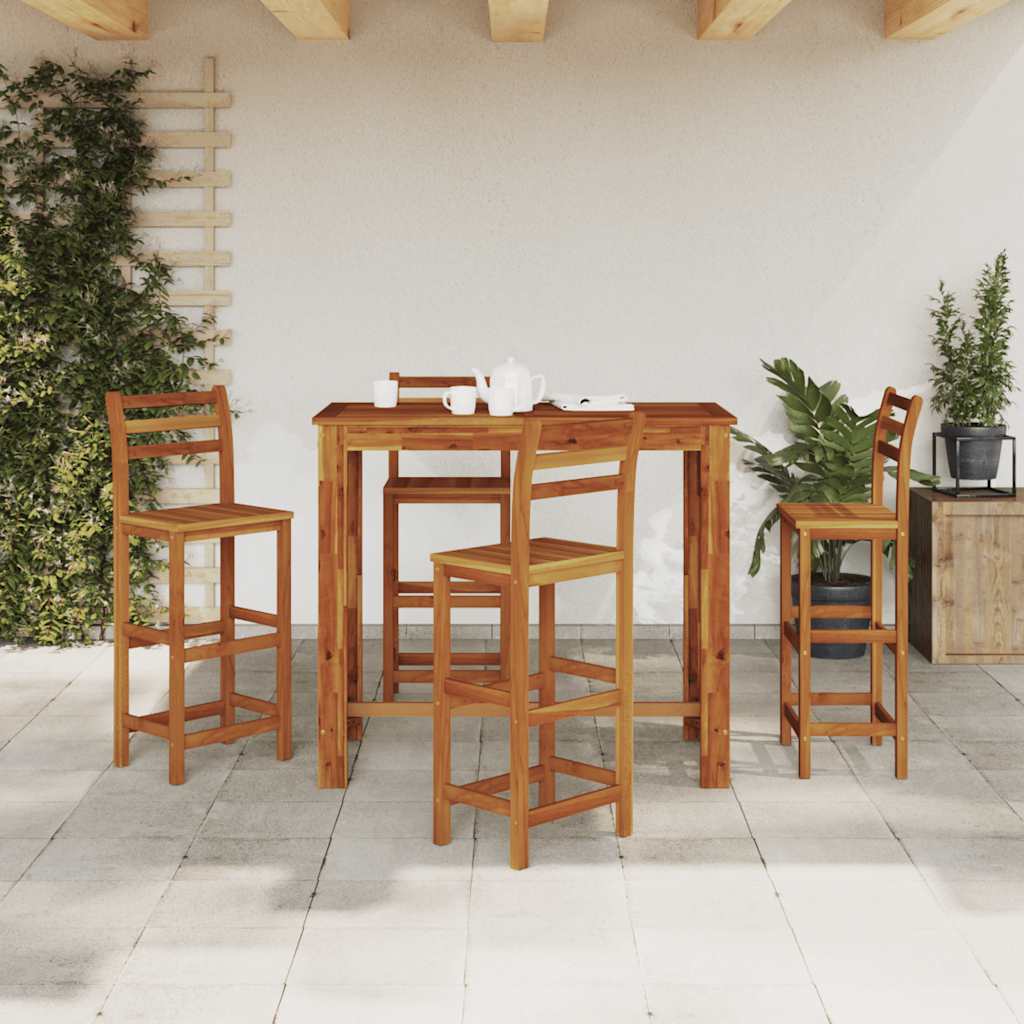 Mesa De Bar De Madera De Acacia Maciza 120x60x105 Cm_1
