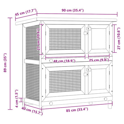 Vidaxl Jaula Conejera Con 4 Puertas Madera Rojo_2