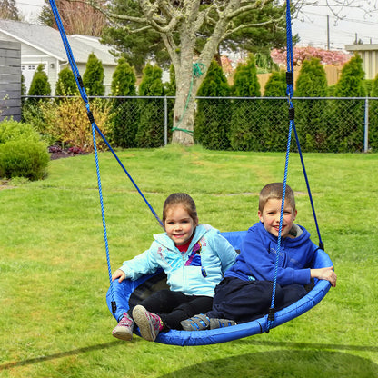 Homcom Columpio Nido Grande Infantil Desmontable Para Jardín Ø100x180 Cm Azul_1