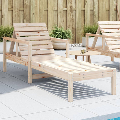 Tumbona De Madera Maciza De Pino 199,5x62x55 Cm / Vetonek_3