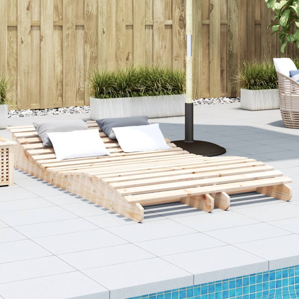 Tumbonas De Madera Maciza De Pino 2 Unidades 205x60x31,5 Cm / Vetonek_2