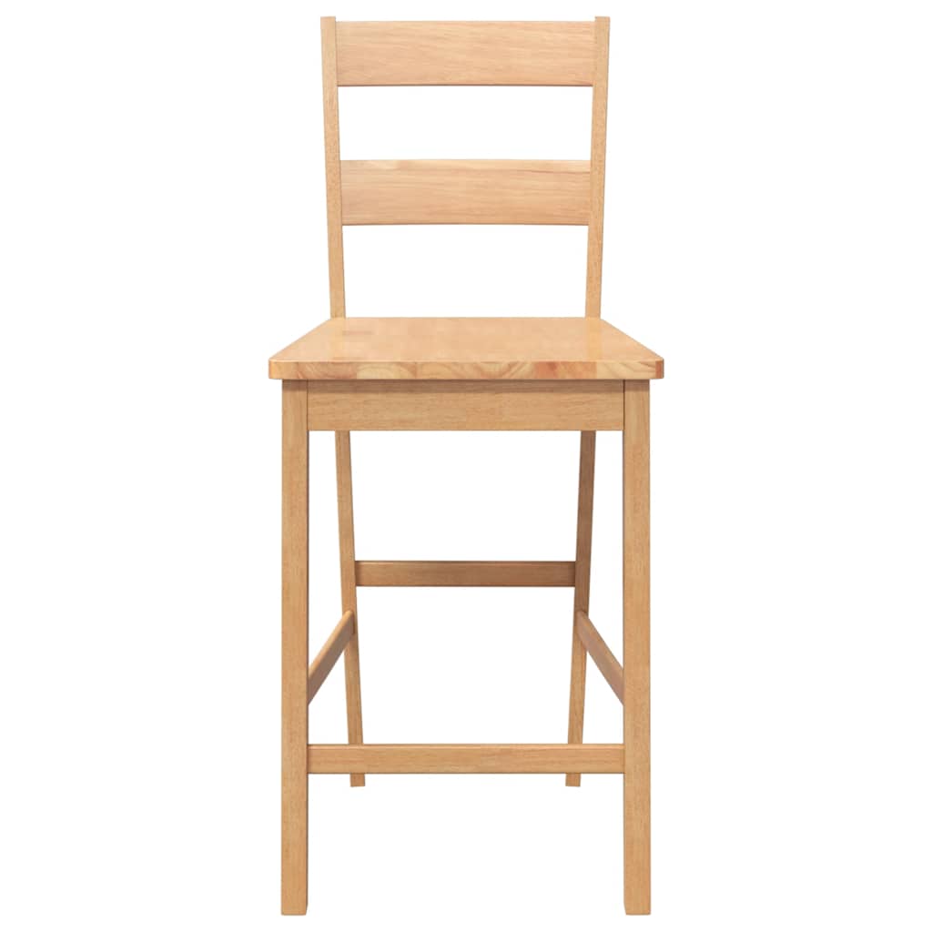 Taburetes De Bar 2 Uds Madera Maciza Natural Caucho_3