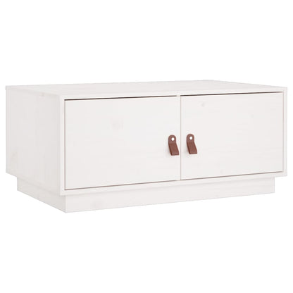 Mesa De Centro De Madera Maciza De Pino Blanco 80x50x35 Cm_0
