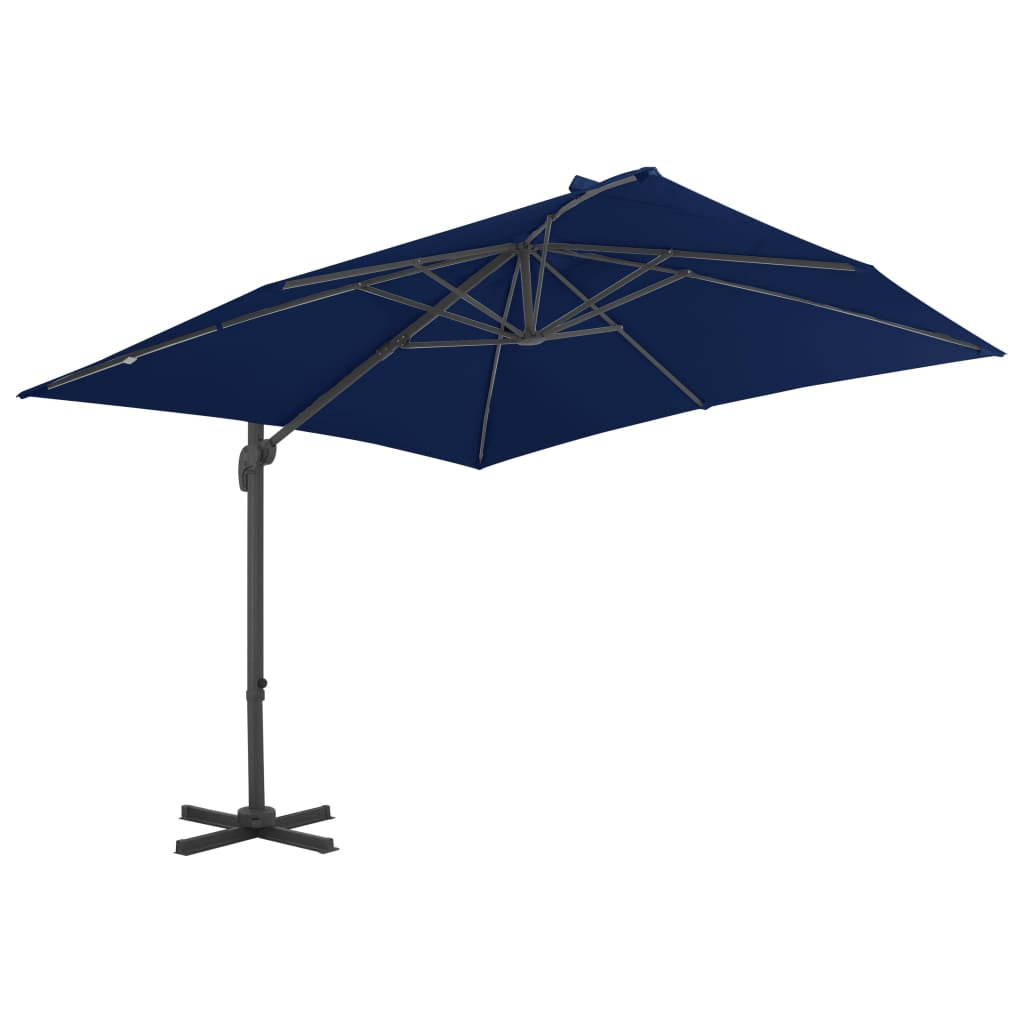 Vidaxl Sombrilla Voladiza Con Poste De Aluminio Azul Marino 3x3 M_1