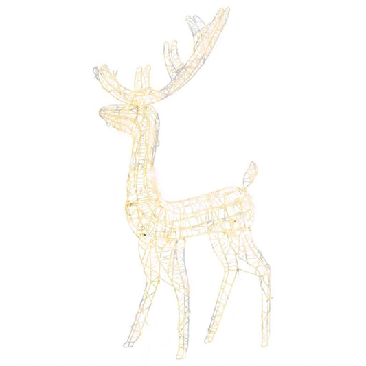Vidaxl Adorno Reno De Navidad Acrílico Blanco Cálido 140 Leds 120 Cm_0