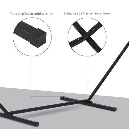Outsunny Soporte Para Hamaca De Metal Carga 120 Kg Para Jardín 360x92x112 Cm_5
