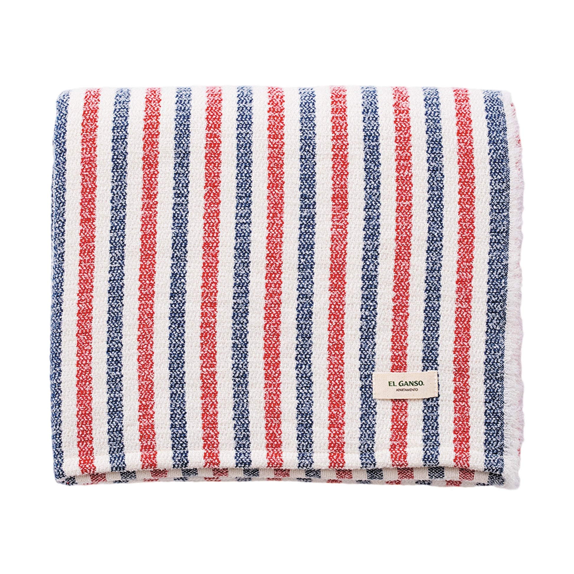 Manta De Punto 140x190cm Acrílico 340gr En Hilo Teñido Cuadros El Ganso