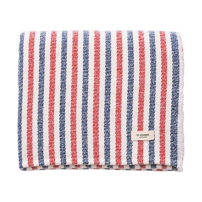 Manta De Punto 140x190cm Acrílico 340gr En Hilo Teñido Cuadros El Ganso