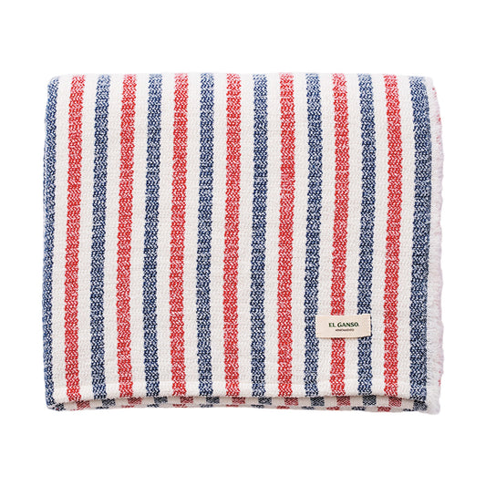 Manta De Punto 140x190cm Acrílico 340gr En Hilo Teñido Cuadros El Ganso