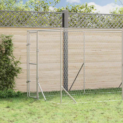 Perrera De Exterior Acero Galvanizado Plateado 2x10x2 M_1