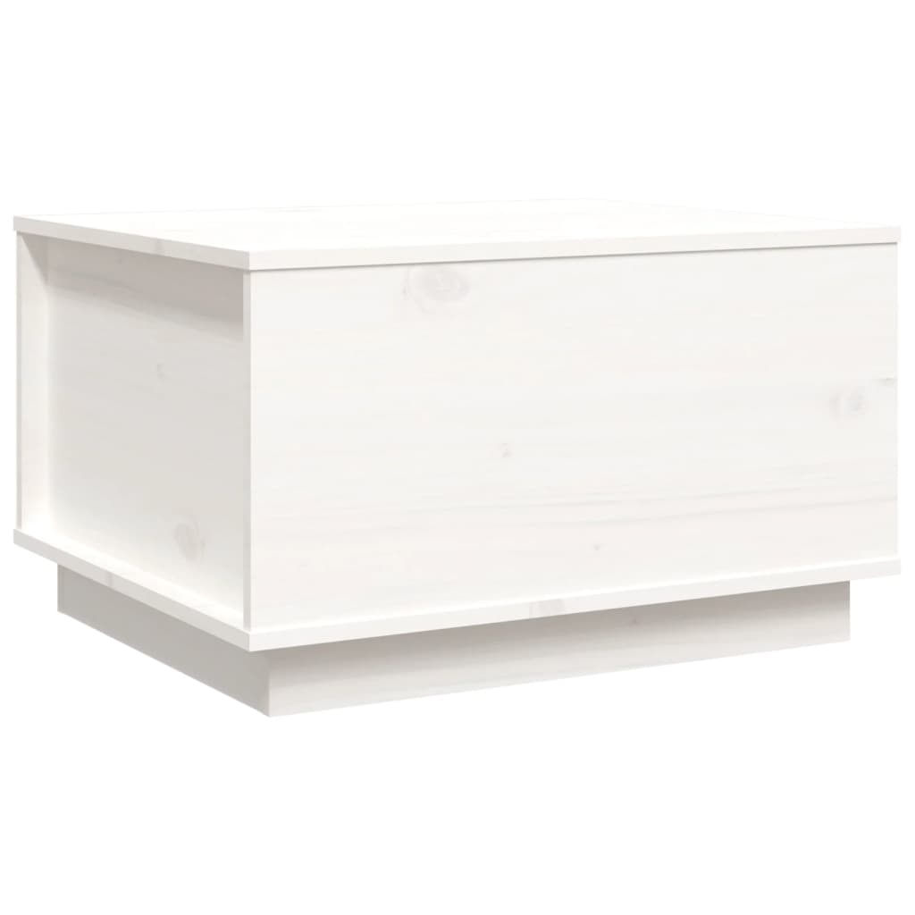 Mesa De Centro De Madera Maciza De Pino Blanco 60x50x35 Cm_0
