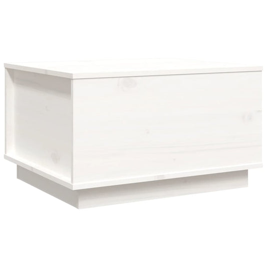 Mesa De Centro De Madera Maciza De Pino Blanco 60x50x35 Cm_0