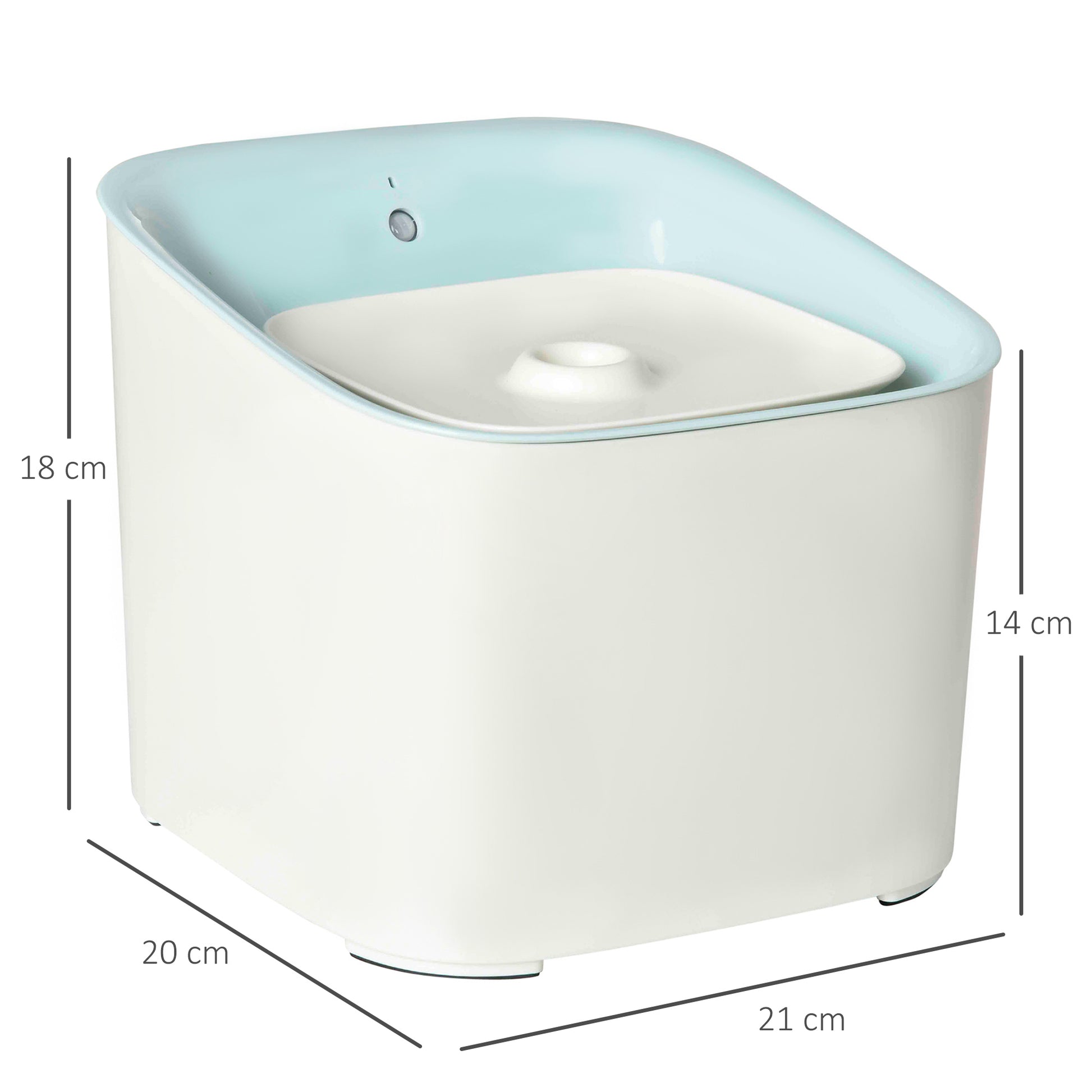 Pawhut Fuente De Agua Para Gatos 3l Con Sensor Infrarrojos 3 Modos Luz Led Azul_2