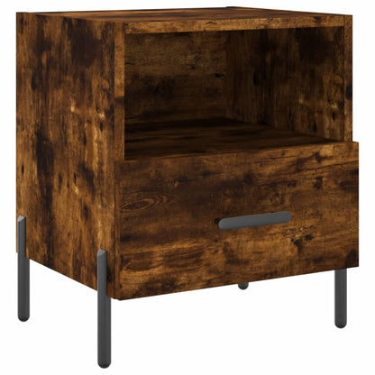 Mesita De Noche Madera Ingeniería Roble Ahumado 40x35x47,5 Cm_0