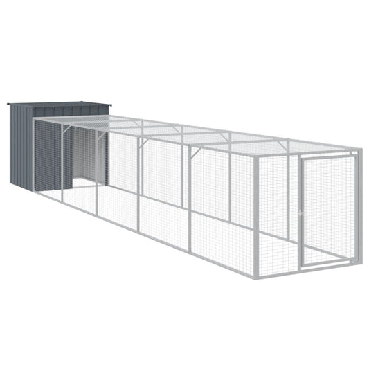 Vidaxl Gallinero Con Corral Acero Galvanizado Gris 110x609x110 Cm_0