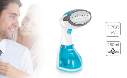 Plancha Vapor Vertical, Salida Vapor Continuo 36gr Min, Vapor En 30seg, 250ml, Desinfecta, Modo Eco Mpm Mpm-mzp-01 Blanco/azul