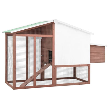 Vidaxl Gallinero Con Ponedero Madera Maciza Abeto Color Moca Y Blanco_3