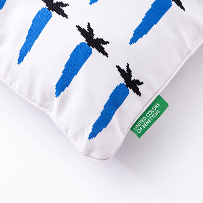 Cojin 40x40cm Relleno 300gr Poliester 100% Algodon Canvas 300gsm Zanahoria Azul Benetton