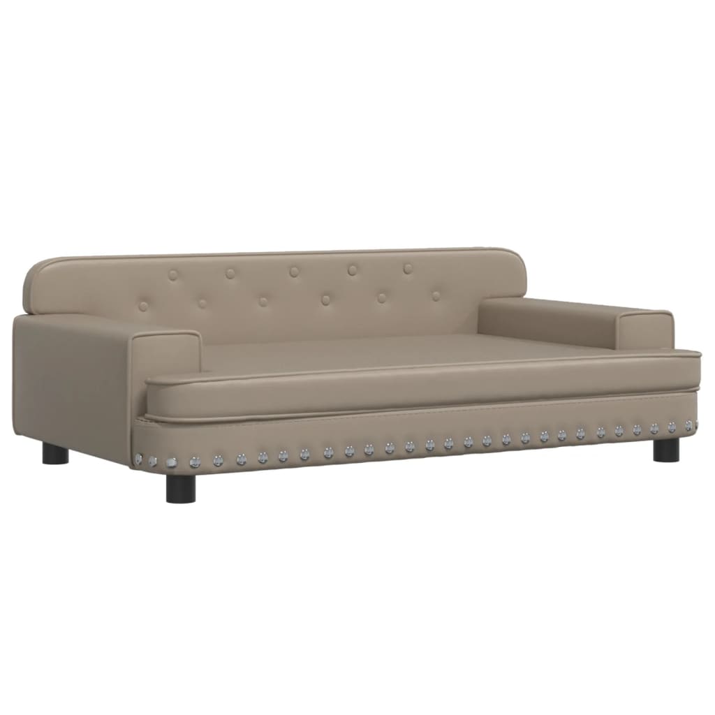 Cama Para Perros De Cuero Sintético Color Capuchino 90x53x30 Cm / Vetonek_2
