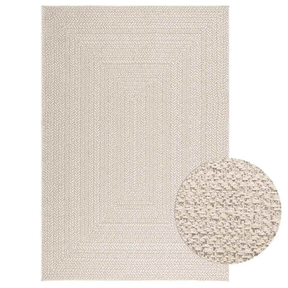 Vidaxl Alfombra Zizur Apariencia Yute Interior Exterior Crema_0