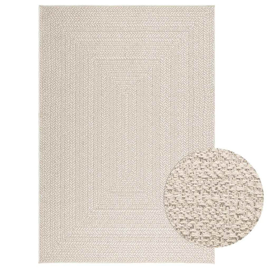 Vidaxl Alfombra Zizur Apariencia Yute Interior Exterior Crema_0