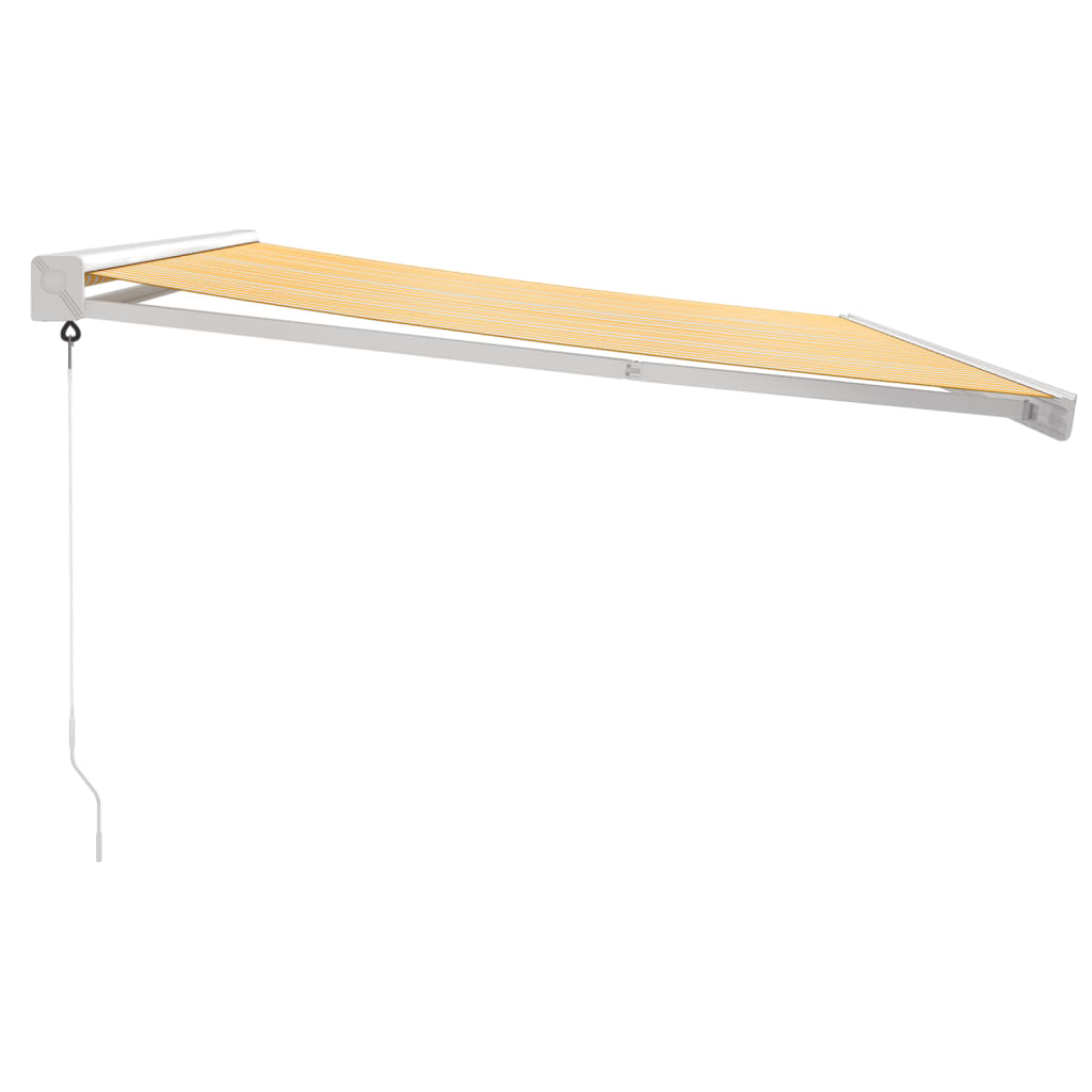 Toldo Retráctil Aluminio Y Tela Amarillo Y Blanco 4,5x3 M_3