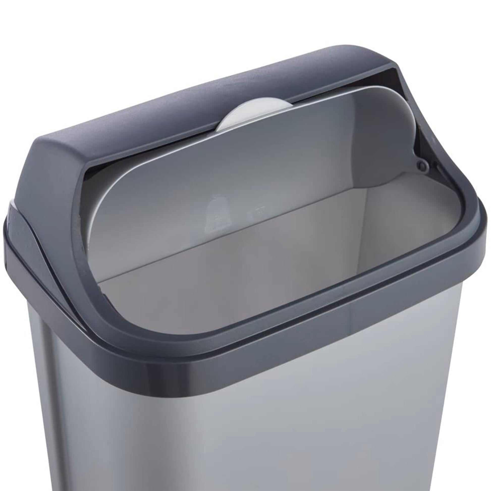 Cubo De Basura Con Tapa Deslizante, 10 L, Rasmus, Plateado_3