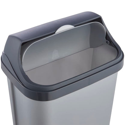 Cubo De Basura Con Tapa Deslizante, 10 L, Rasmus, Plateado_3