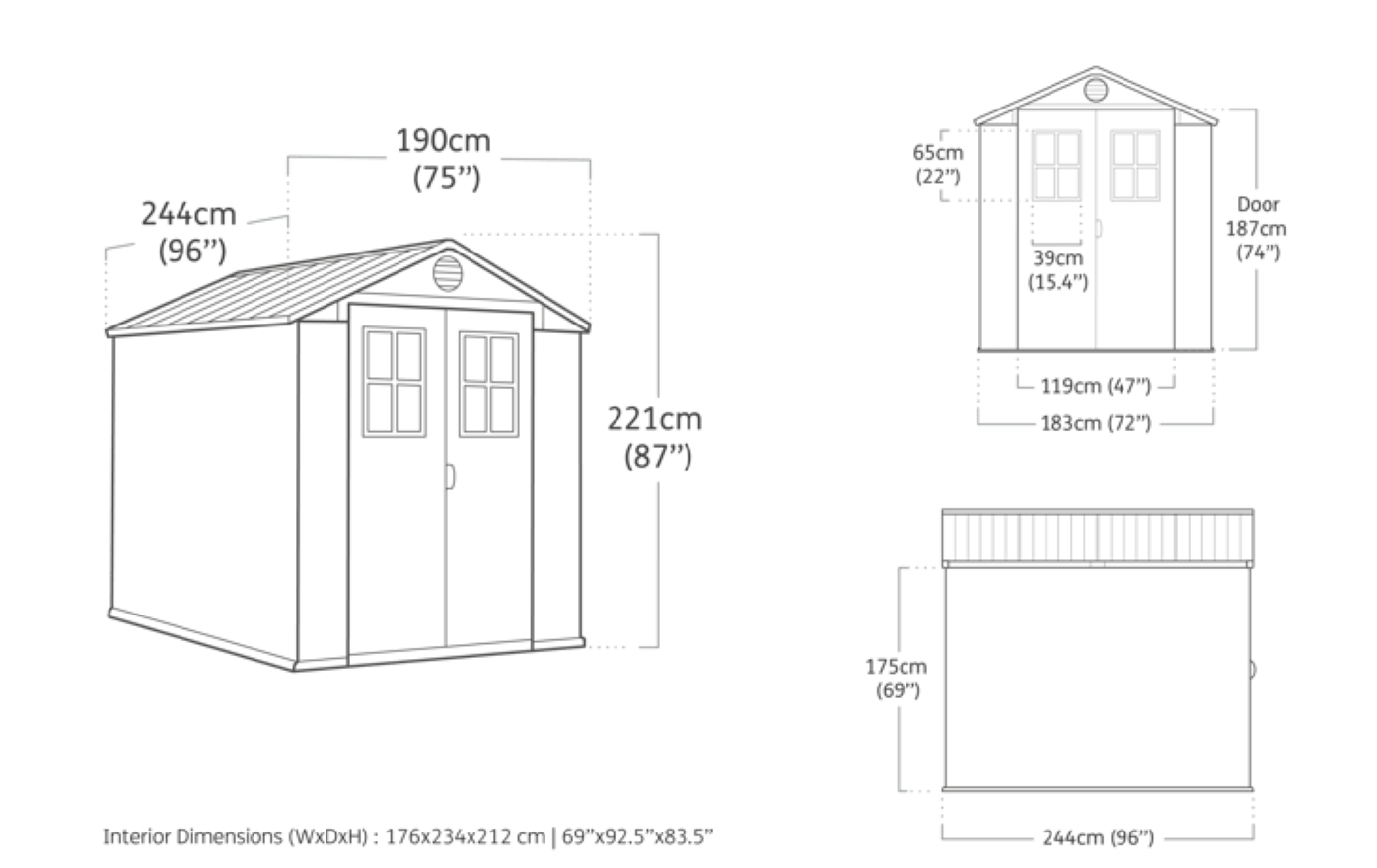 Keter Caseta De Jardín Darwin 6x8 Cobertizo 190x244x221 Wxdxh Cm
