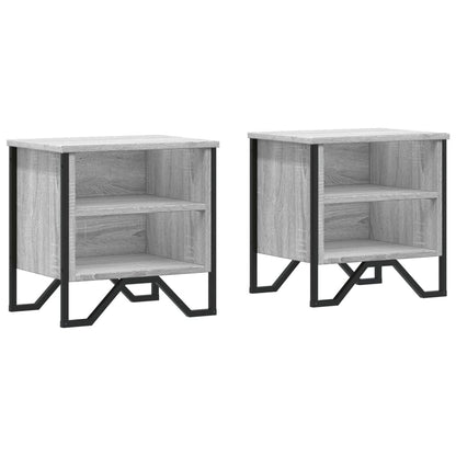 Mesitas De Noche 2 Uds Madera Ingeniería Gris Sonoma 40x30x40cm_0