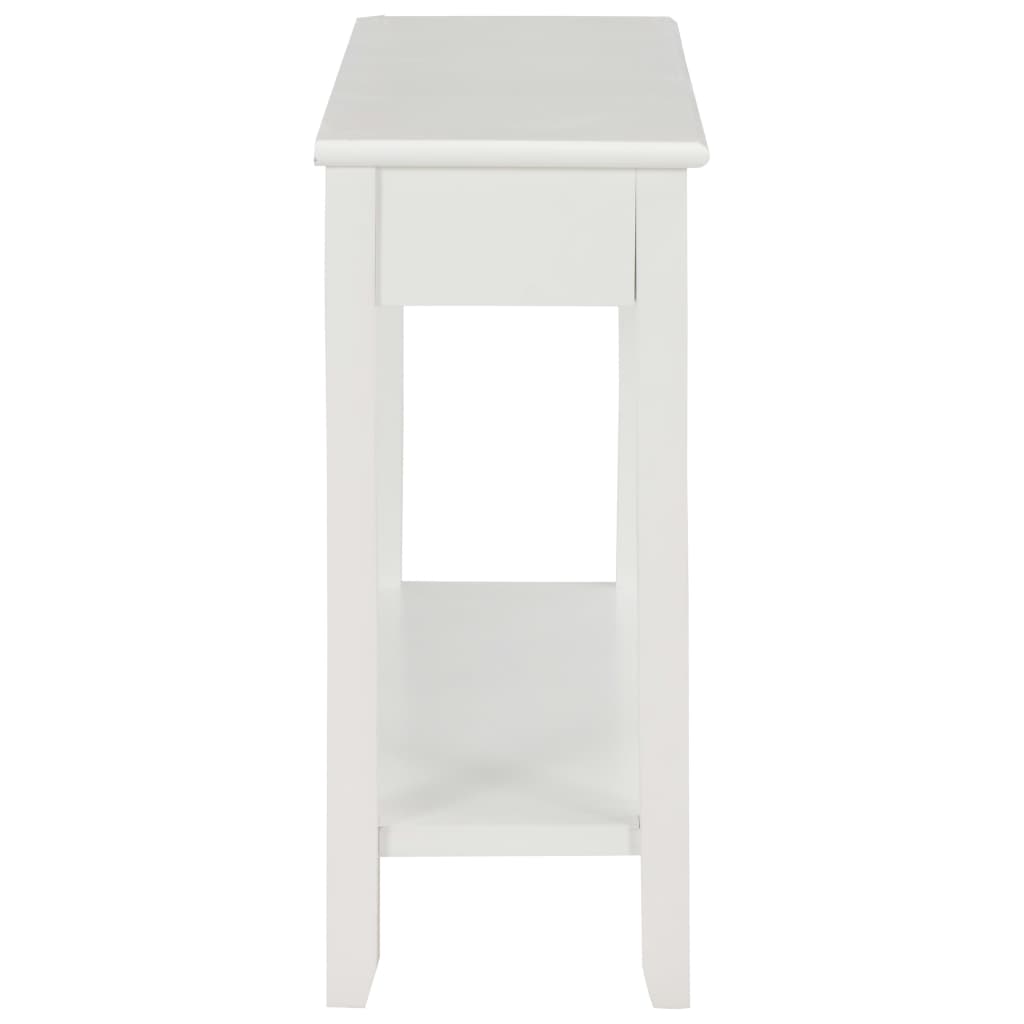 Mesa Consola De Madera Blanco 110x35x80 Cm_3