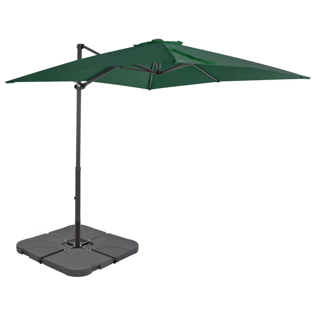 Vidaxl Sombrilla De Jardín Con Base Portátil Verde_1