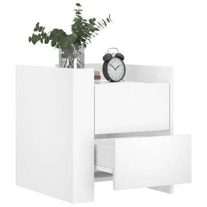 Mesita De Noche Madera De Ingeniería Blanco 45x50x50 Cm_1