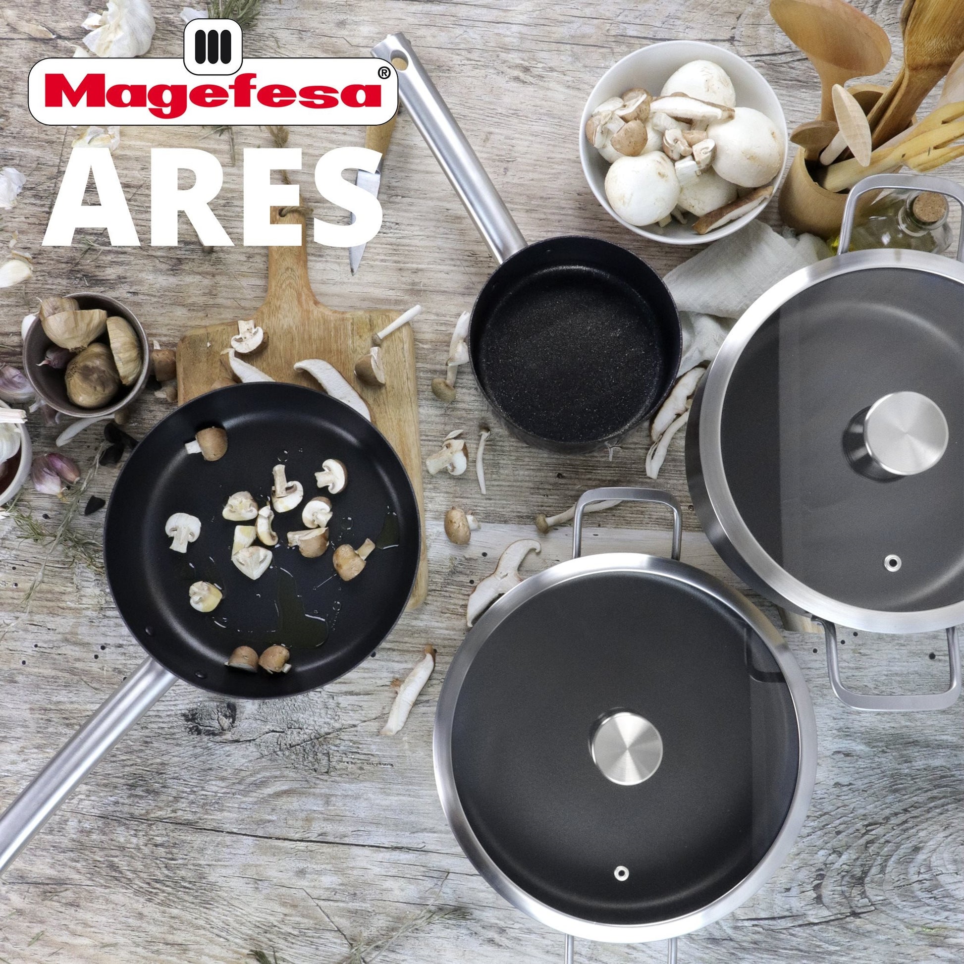 Cacerola 20ø 'ares' Acero Esmaltado Negro Magefesa