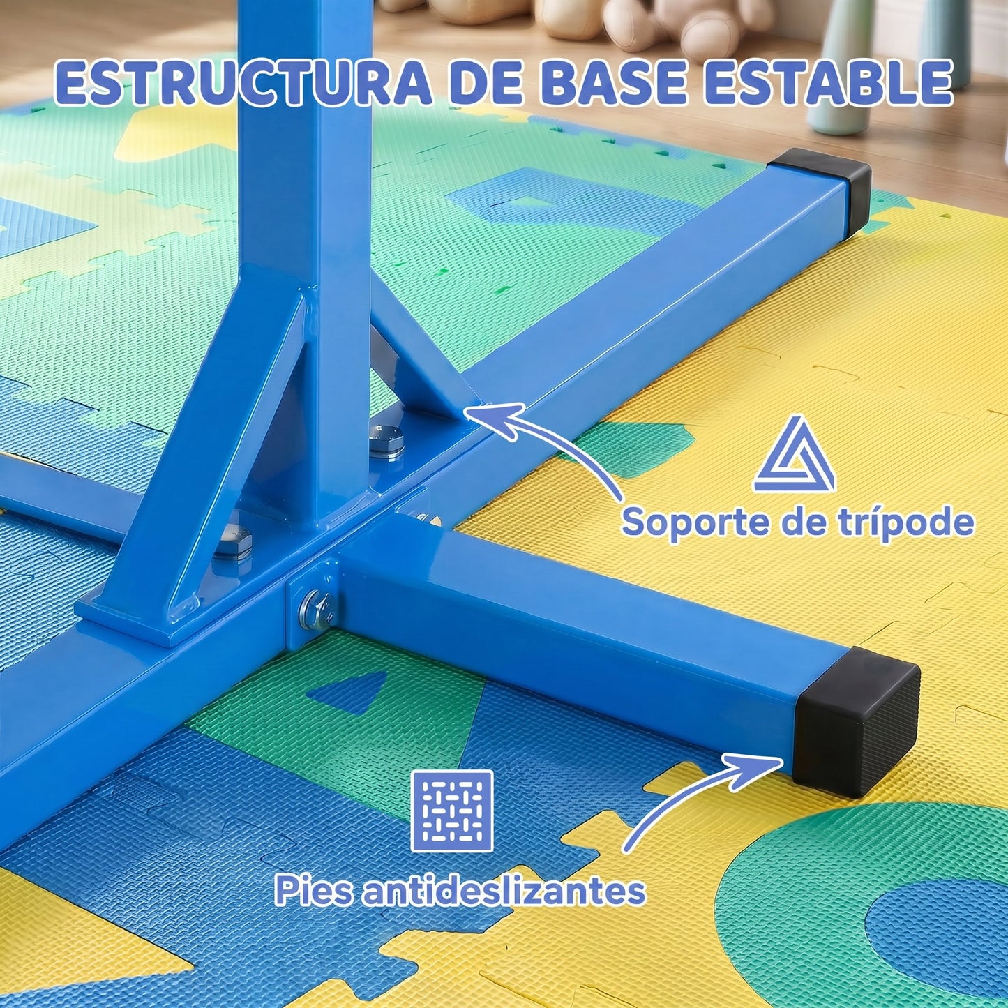 Homcom Barra De Gimnasia Para Niños De +3 Años Con Altura Ajustable 92-150 Cm_4