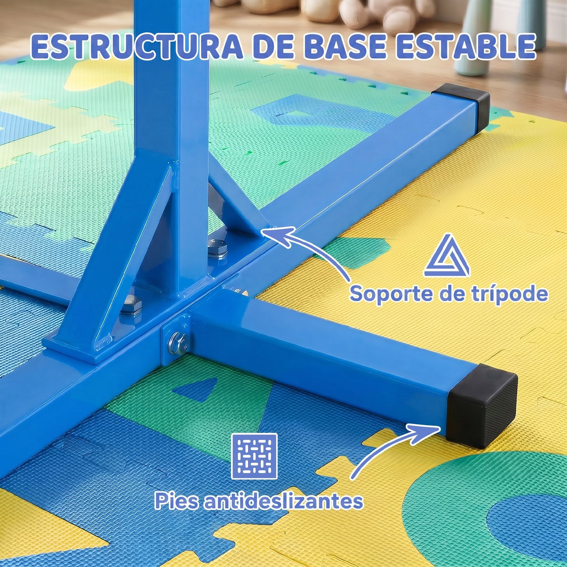 Homcom Barra De Gimnasia Para Niños De +3 Años Con Altura Ajustable 92-150 Cm_4