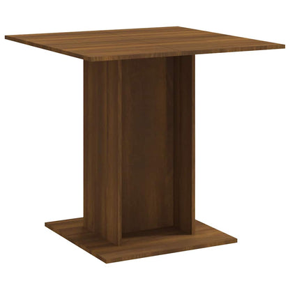 Mesa De Comedor Madera Contrachapada Roble Marrón 80x80x75 Cm_0